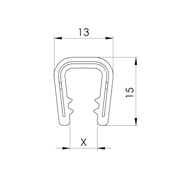 PVC-Kantenschutzprofil, Klemmbereich 10,0 mm, schwarz